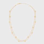 Celine Women Triomphe Pearl Double Necklace in Brass with Gold Finish and Resin Pearls
