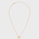 Celine Women Triomphe Pearl Earrings in Brass with Gold Finish and Glass Pearls