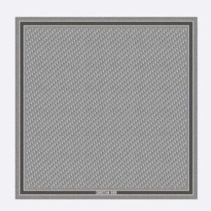 Dior Unisex Oblique Shawl Gray Wool Silk and Cotton