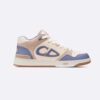 Dior Women B57 Mid-Top Sneaker Blue and Cream Smooth Calfskin and Beige Suede