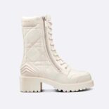 Dior Women D-Leader Ankle Boot White Quilted Cannage Calfskin