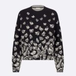 Dior Women Dioralps Reversible Sweater Black and White Technical Cashmere Knit