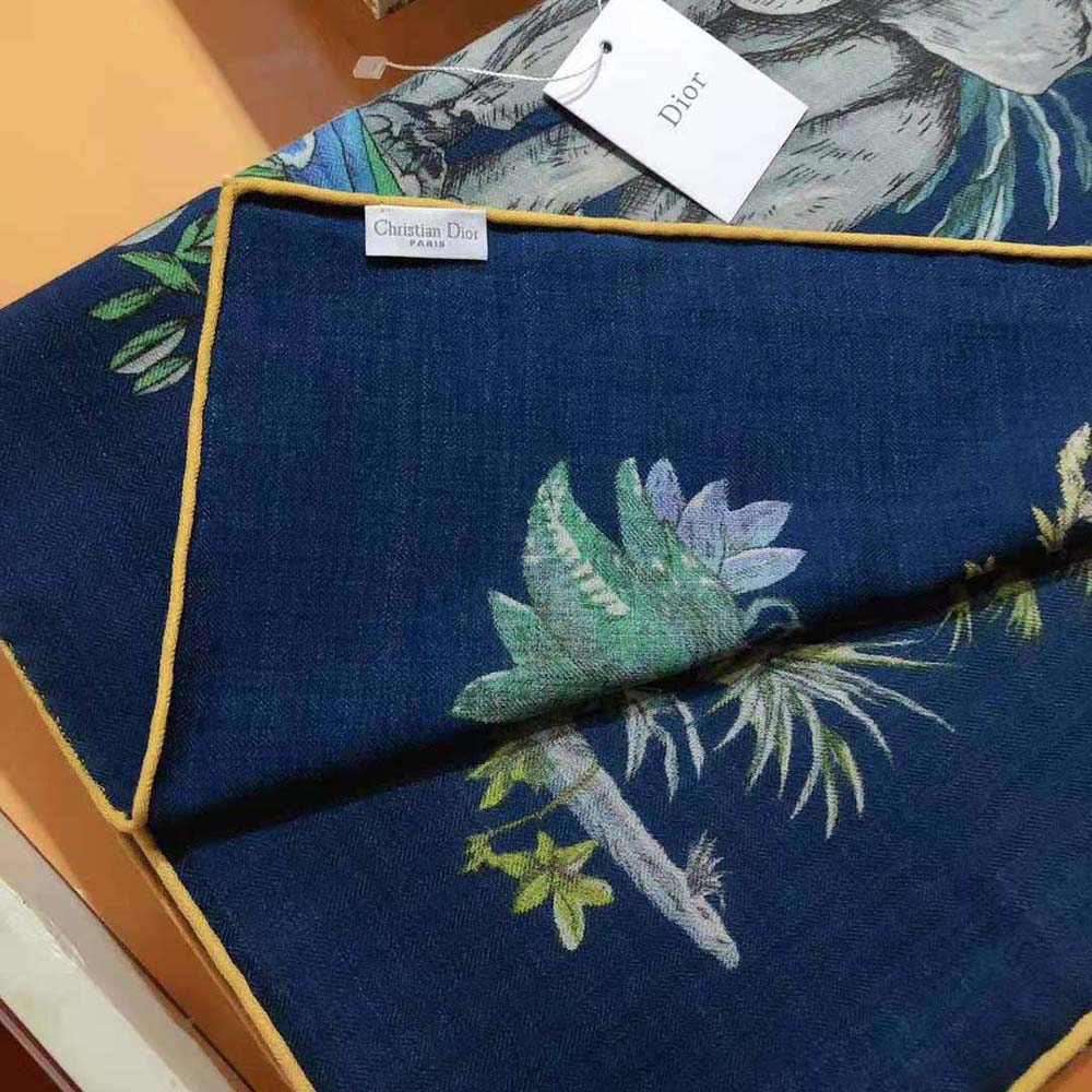 Dior Women Etoile De Voyage 90 Square Scarf Deep Blue Multicolor