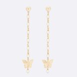 Dior Women Métamorphose Earrings Gold-Finish Metal and White Resin Pearls