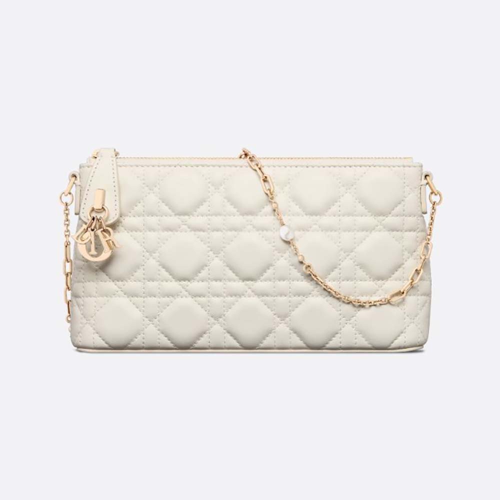 Dior Women Miss Dior Dior Midi Mini Bag White Cannage Lambskin