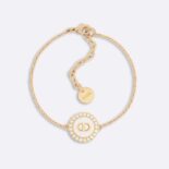Dior Women Petit CD Bracelet Gold-Finish Metal with White Resin Pearls and Latte Glass