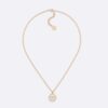 Dior Women Petit CD Necklace Gold-Finish Metal with White Resin Pearls and Black Glass
