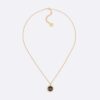 Dior Women Petit CD Necklace Gold-Finish Metal with White Resin Pearls and Latte Glass
