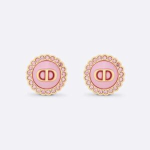 Petit CD Stud Earrings Gold-Finish Metal