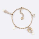Dior Women Plan De Paris Bracelet Gold-Finish Metal and White Resin Pearls