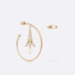 Dior Women Plan De Paris Earrings Gold-Finish Metal and White Resin Pearls