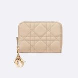 Dior Women Small Lady Dior Voyageur Coin Purse Sand-Colored Cannage Lambskin