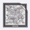 Dior Women Toile De Jouy Voyage 90 Square Scarf White and Black Silk Twill