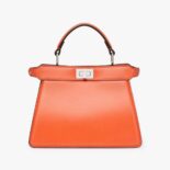 Fendi Women Peekaboo ISeeU Petite Orange Padded Nappa Leather Bag