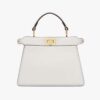 Fendi Women Peekaboo ISeeU Petite White Padded Nappa Leather Bag