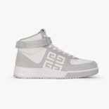 Givenchy Men G4 High Top Sneakers in Leather-Grey/White