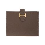 Hermes Men Bearn Compact Wallet Etoupe Gold Hardware Epsom Leather