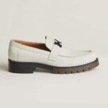 Hermes Men Gregoire Loafer in Nubuck-White