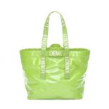 Loewe Unisex Fold Shopper in Paper Calfskin-Green