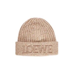 Loewe Unisex LOEWE Beanie in Wool-Beige
