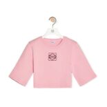 Loewe Women Cropped T-shirt in Cotton-Pink