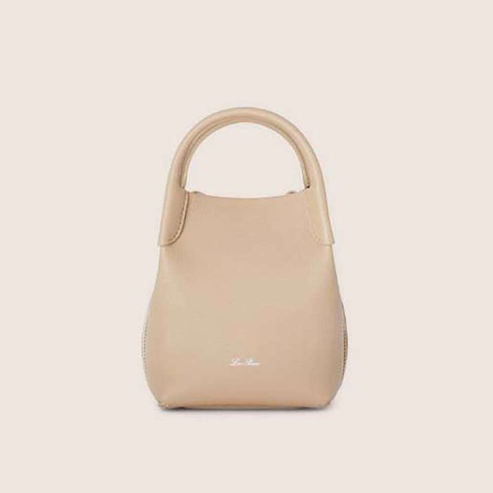 Loro Piana Women Micro Bale Bag in Calfskin Leather-Beige