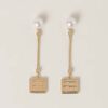 Miu Miu Women Metal Earrings with Artificial Pearls