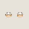 Miu Miu Women Metal and Pearl Earrings