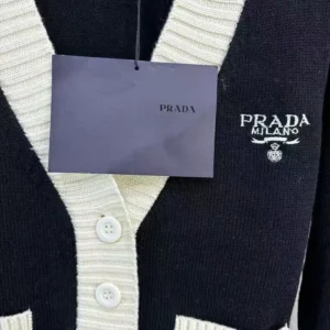 Prada Women Cashmere and Silk Cardigan-Black