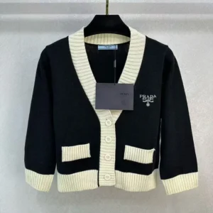 Prada Women Cashmere and Silk Cardigan-Black