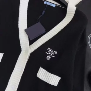 Prada Women Cashmere and Silk Cardigan-Black