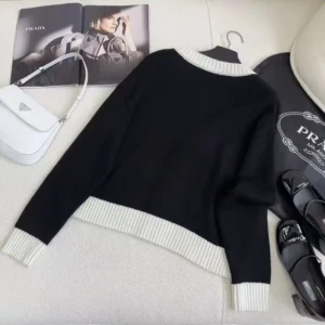 Prada Women Cashmere and Silk Cardigan-Black