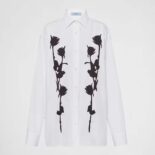 Prada Women Embroidered Poplin Shirt