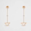 Prada Women Eternal Gold Cut-out Drop Earrings in Yellow Gold with Diamonds