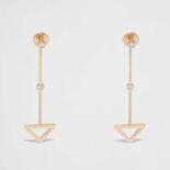 Prada Women Eternal Gold Cut-out Drop Earrings in Yellow Gold with Diamonds