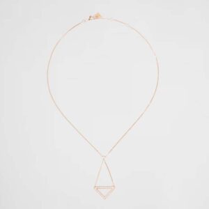 Prada Women Eternal Gold Cut-out Pendant Necklace in Yellow Gold with Diamonds