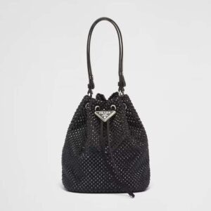 Prada Women Satin Mini-bag with Crystals-Black