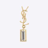 Saint Laurent YSL Women Cassandre Single Earring in Metal and Rhinestones