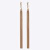Saint Laurent YSL Women Loulou Earrings with Chain Tassels in Light Gold-Colored Brass