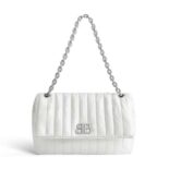 Balenciaga Women Monaco Medium Chain Bag Quilted in off White