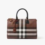 Burberry Women Check Medium Bowling Bag-Black