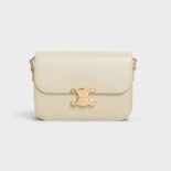 Celine Women Classique Triomphe Bag in Shiny Calfskin-Beige