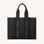 Chloe Women Large Woody Tote Bag-Black