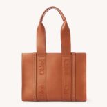 Chloe Women Medium Woody Tote Bag-Brown