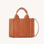 Chloe Women Mini Woody Tote Bag-Brown