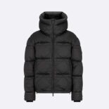Dior Men Cannage Hooded Down Jacket Black Technical Fabric