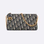 Dior Women 30 Montaigne Dior Midi Mini Bag Blue Dior Oblique Jacquard