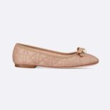 Dior Women Ballet Flat Nude Quilted Cannage Calfskin