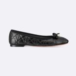 Dior Women Ballet Flat Quilted Cannage Calfskin-Black