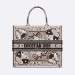 Dior Women Large Dior Book Tote Beige Multicolor Butterfly Bandana Embroidery